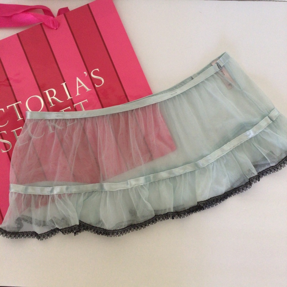 VICTORIAS SECRET Y2K SHEER BLUE SEXY SKIRT SMALL